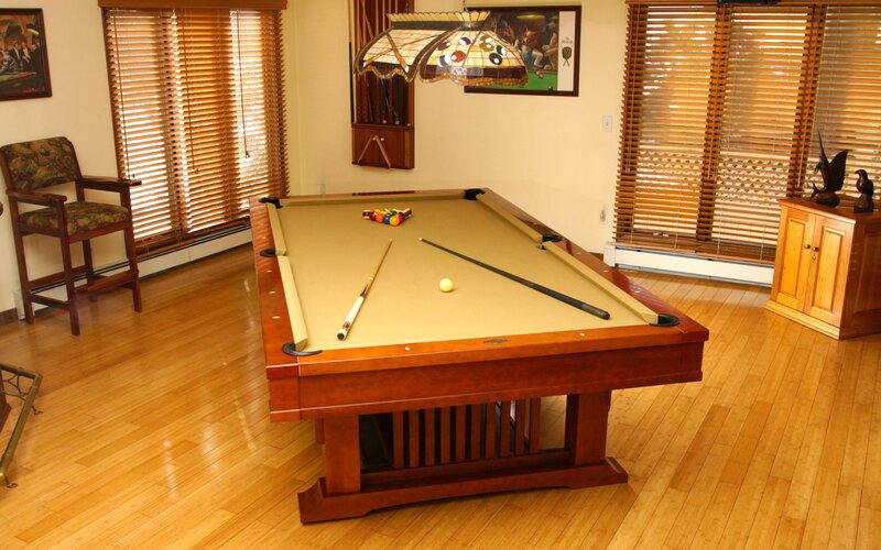 pool table in a game room