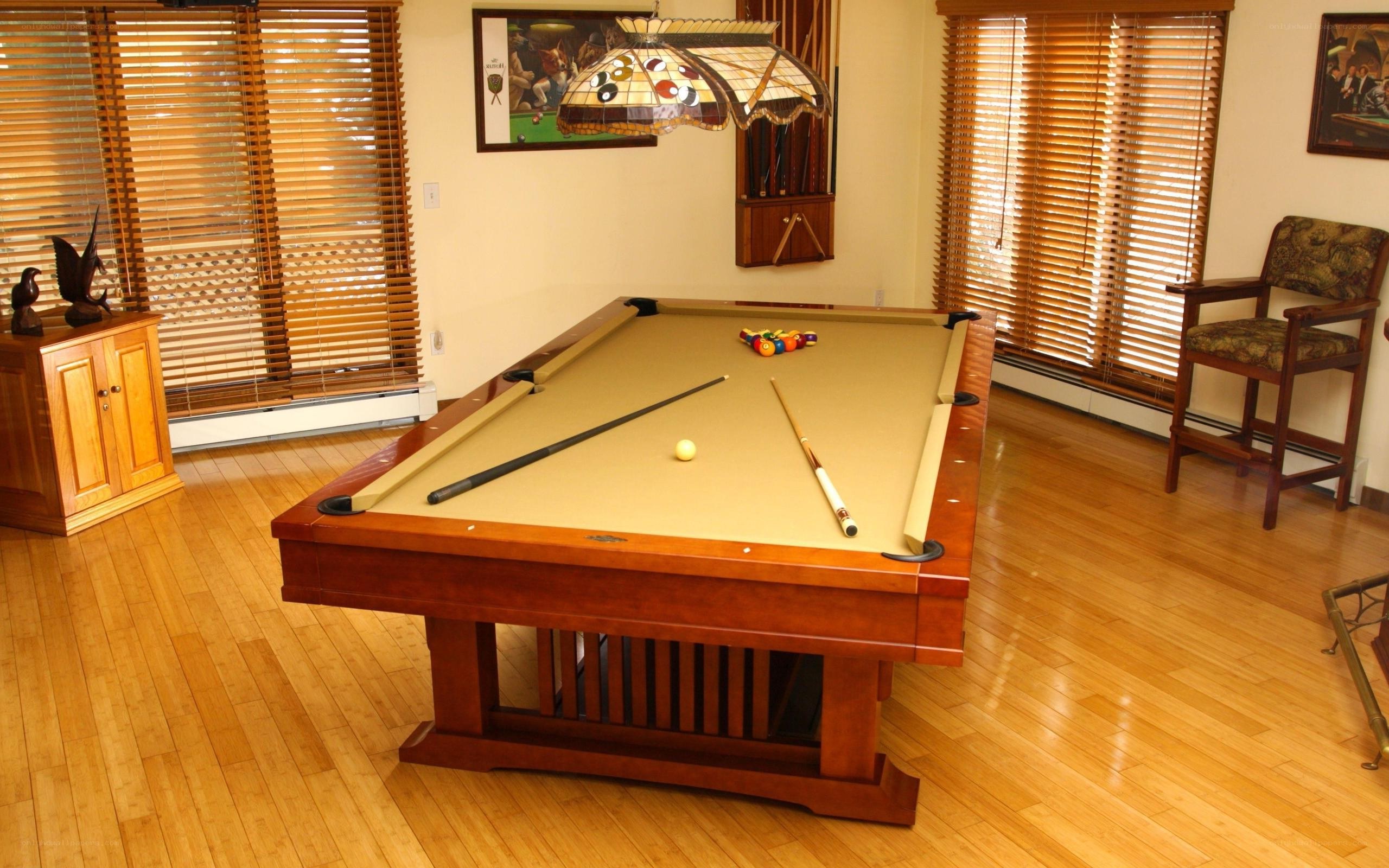 pool table in a game room
