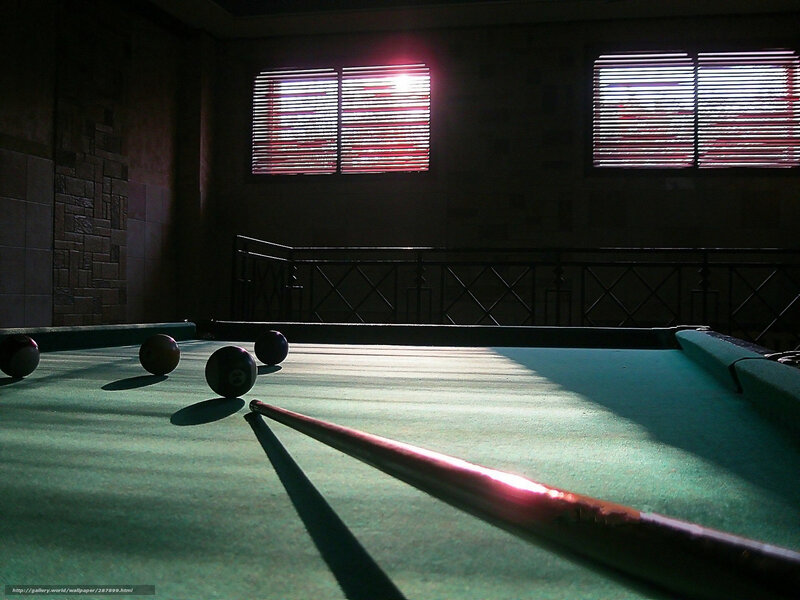 pool table in dim light