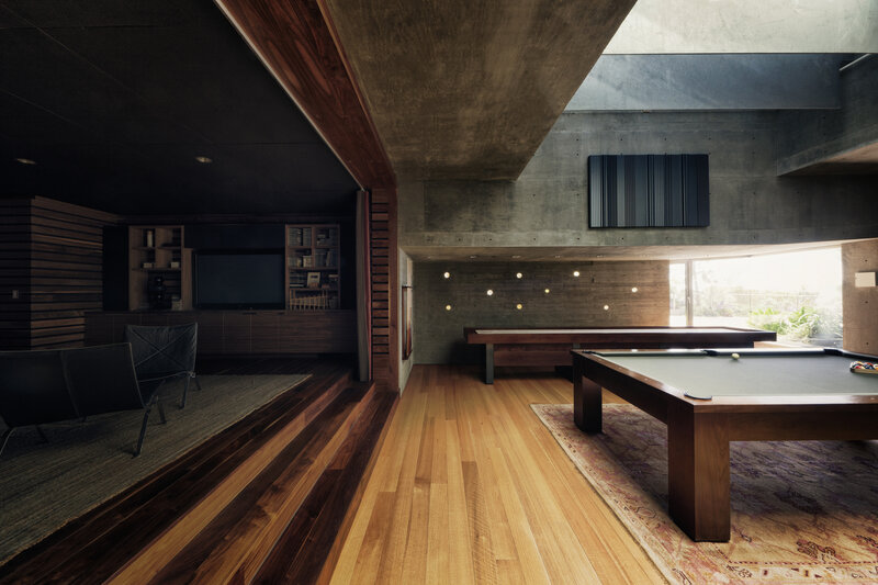 Pool Table in Game Room — Brown