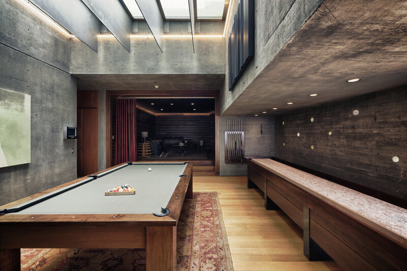 Pool Table in Game Room — Gray