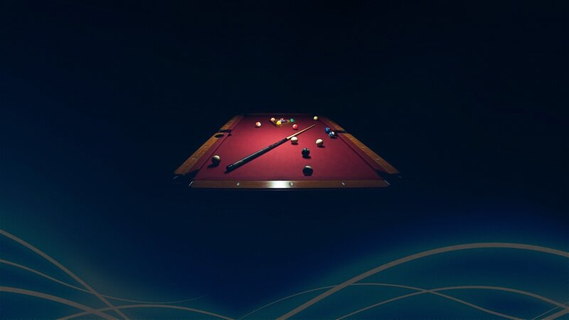 Pool Table with Balls — Red