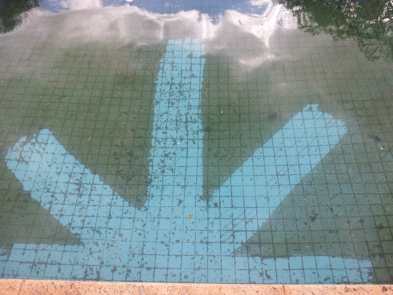 pool tiles with reflection