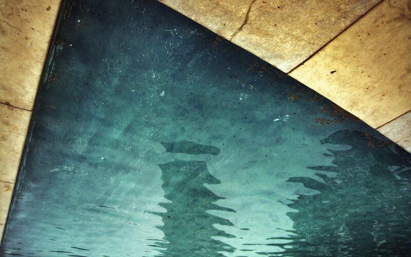 pool water with debris