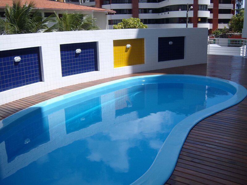 pool with colorful tiles