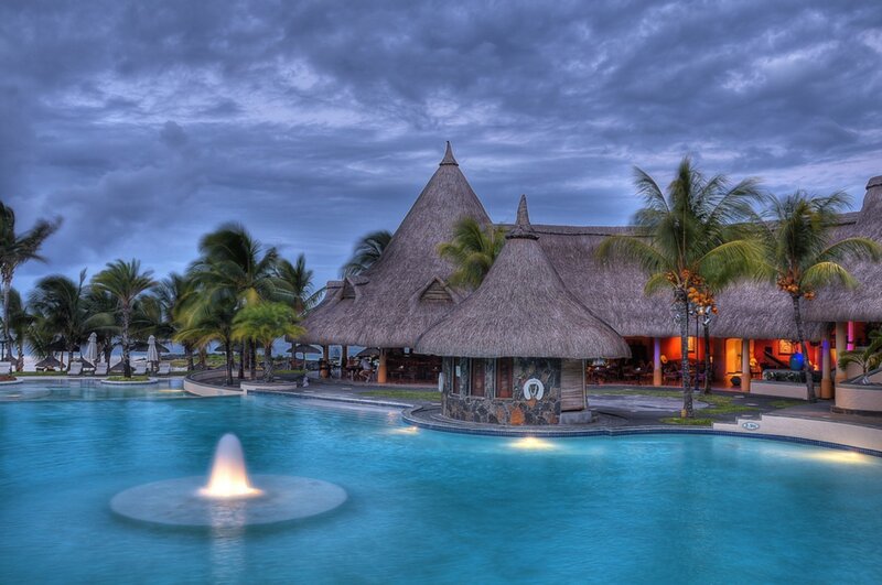 Pool with Fountain and Hut
