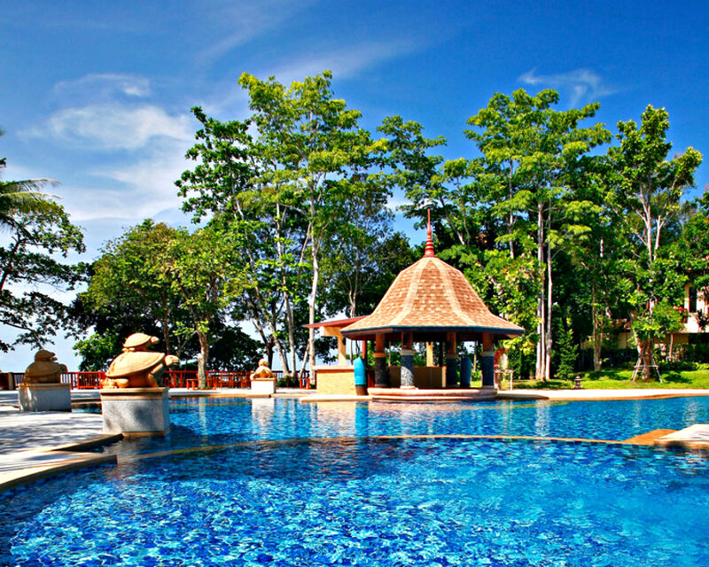Pool with Gazebo and Statues