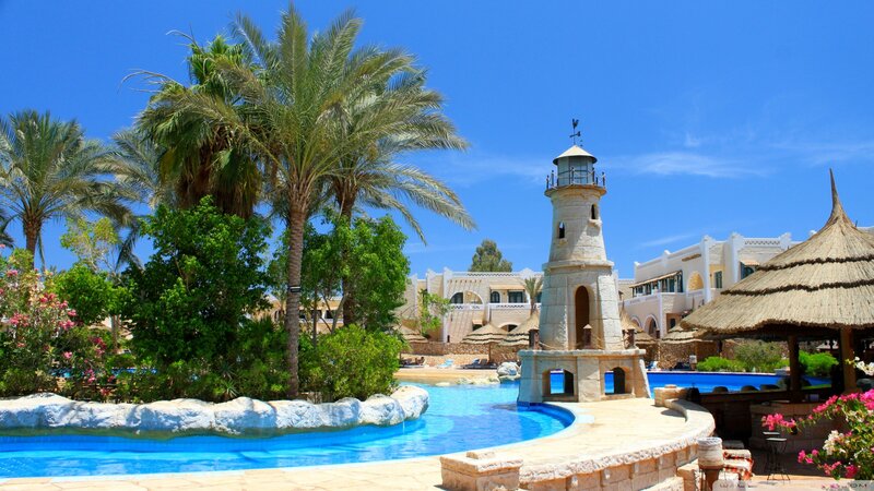 Pool with Lighthouse Structure