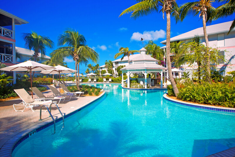 Pool with Lounge Chairs — Blue, Relaxing