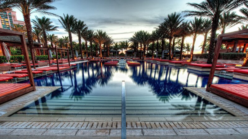 Pool with Lounge Chairs — Blue, Serene