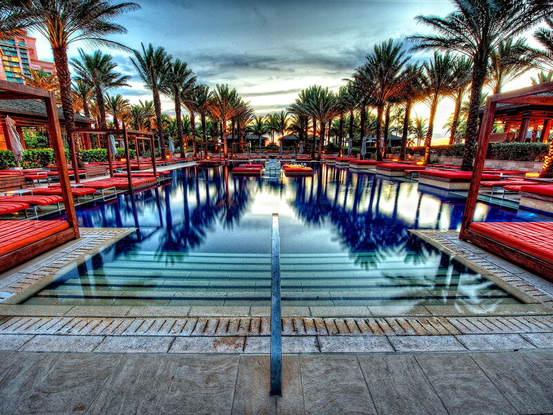 Pool with Lounge Chairs — Blue