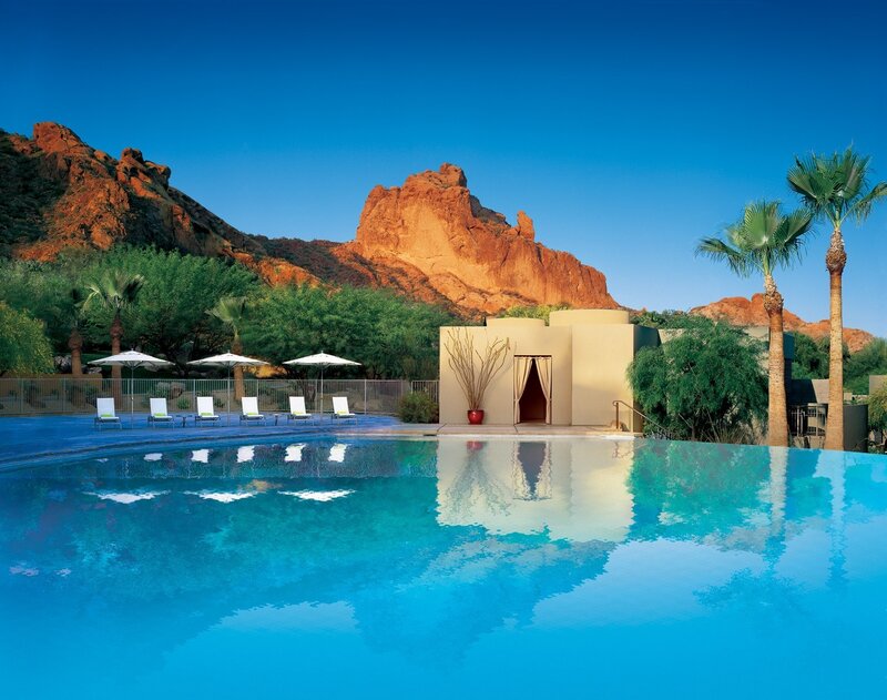 Pool with mountain view
