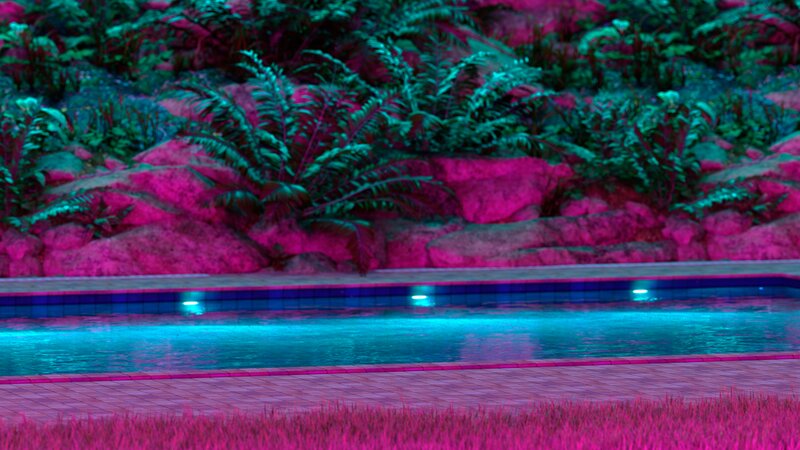 Pool with Neon Lighting