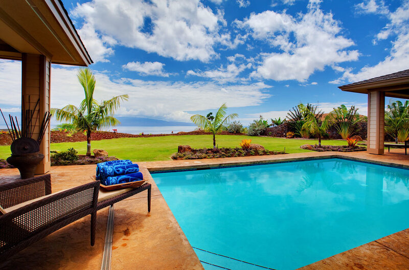 Pool with Ocean View — Blue, Serene