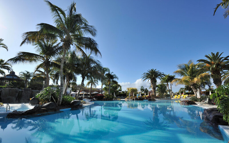 Pool with Palm Trees — Blue, Serene