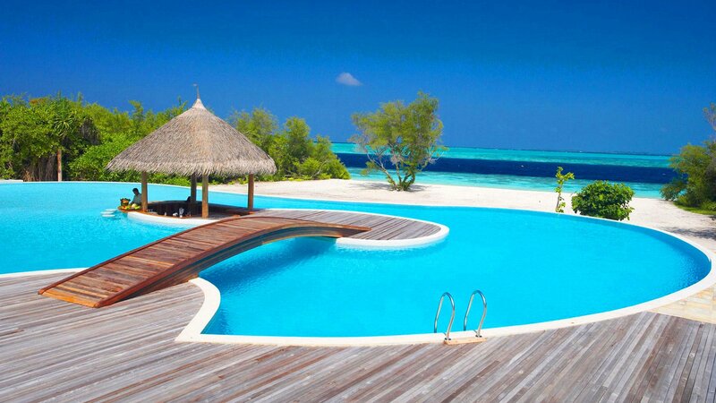 Pool with Thatched Hut