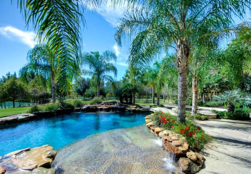 Pool with Waterfall — Blue, Serene, Afternoon