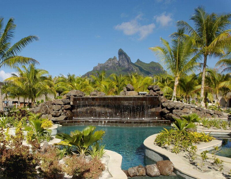 Pool with Waterfall — Blue, Serene
