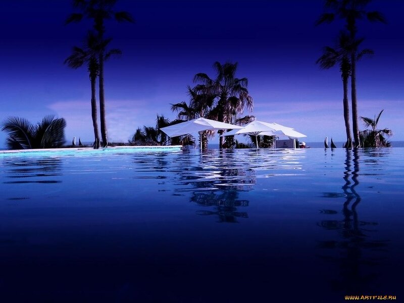 poolside at twilight