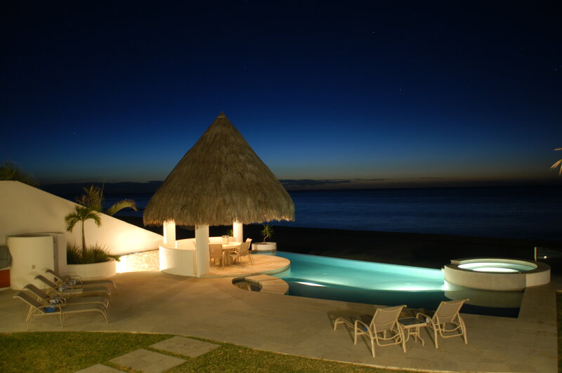 Poolside Cabana at Night