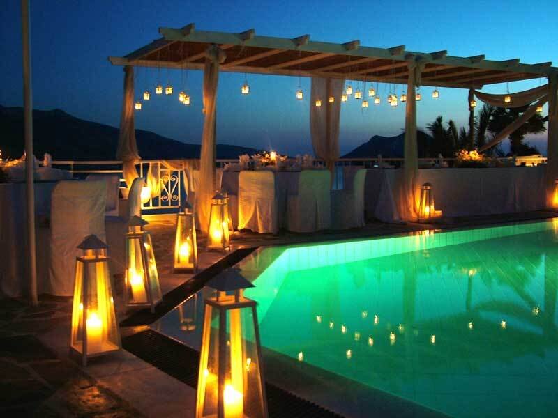 Poolside Dinner Setup