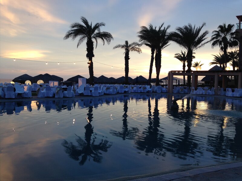 Poolside Event at Dusk