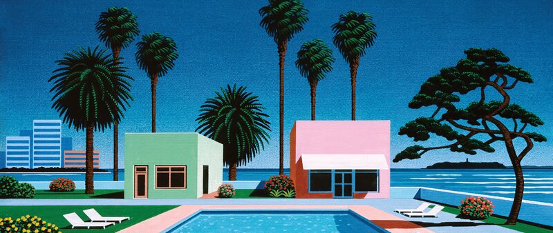 Poolside Houses and Palm Trees