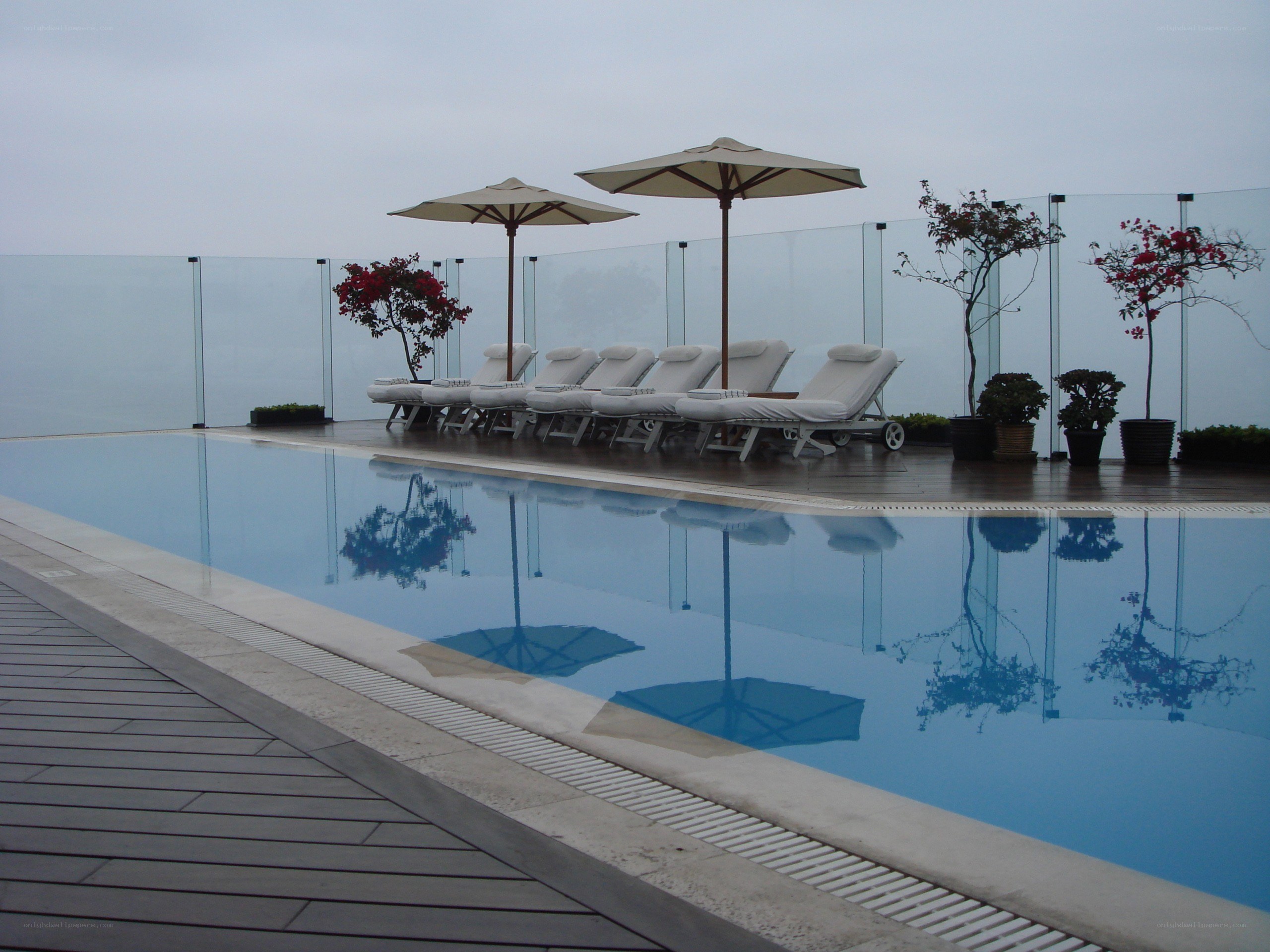Poolside lounge area