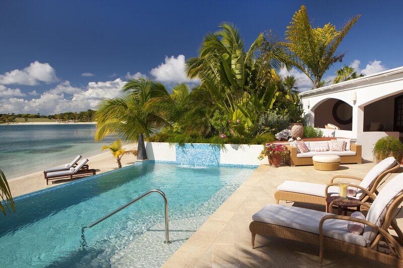 Poolside Lounge Area — Blue, Serene, Afternoon, Photograph