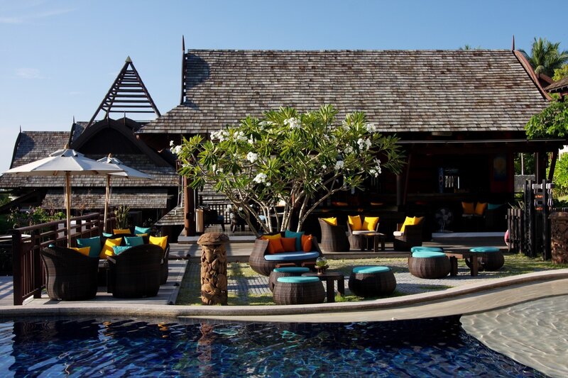Poolside Lounge Area — Blue, Serene