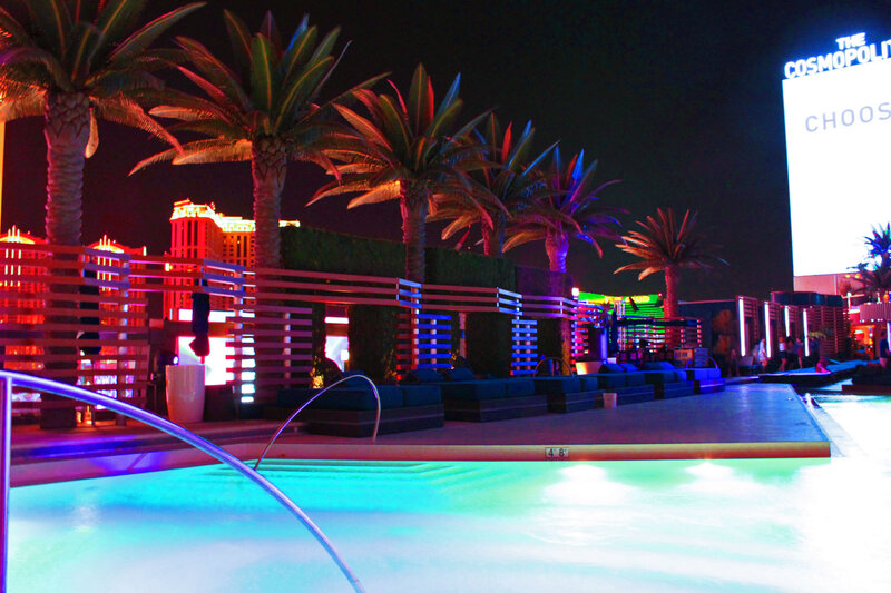 Poolside Lounge at Night — Blue