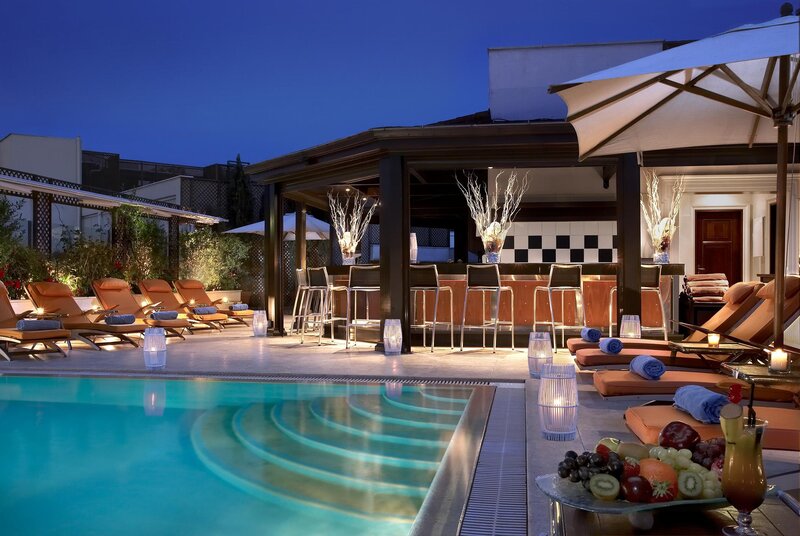 Poolside Lounge at Night
