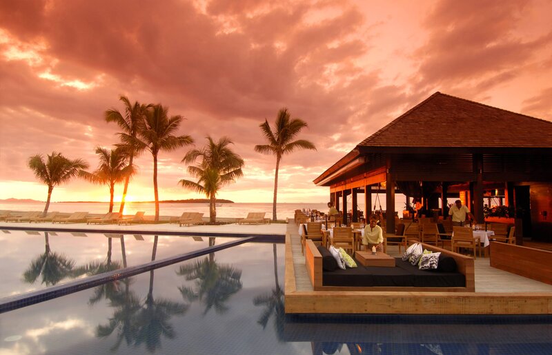 Poolside Lounge at Sunset — Orange