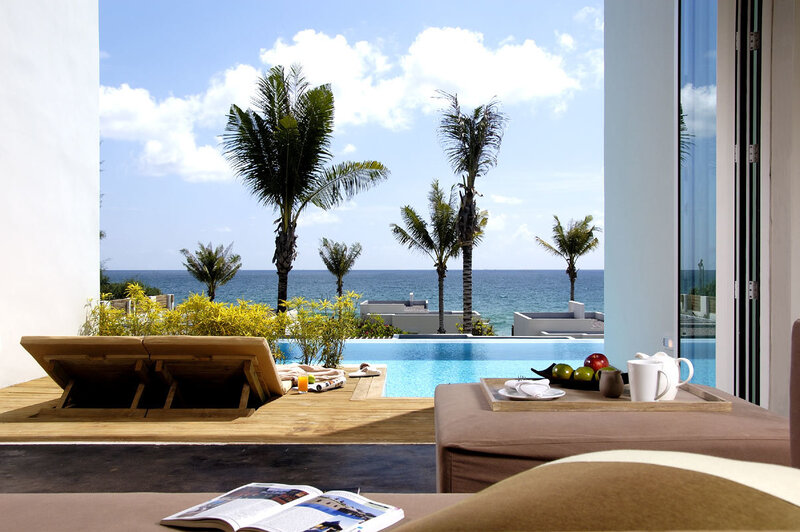 Poolside Lounge with Ocean View — Blue