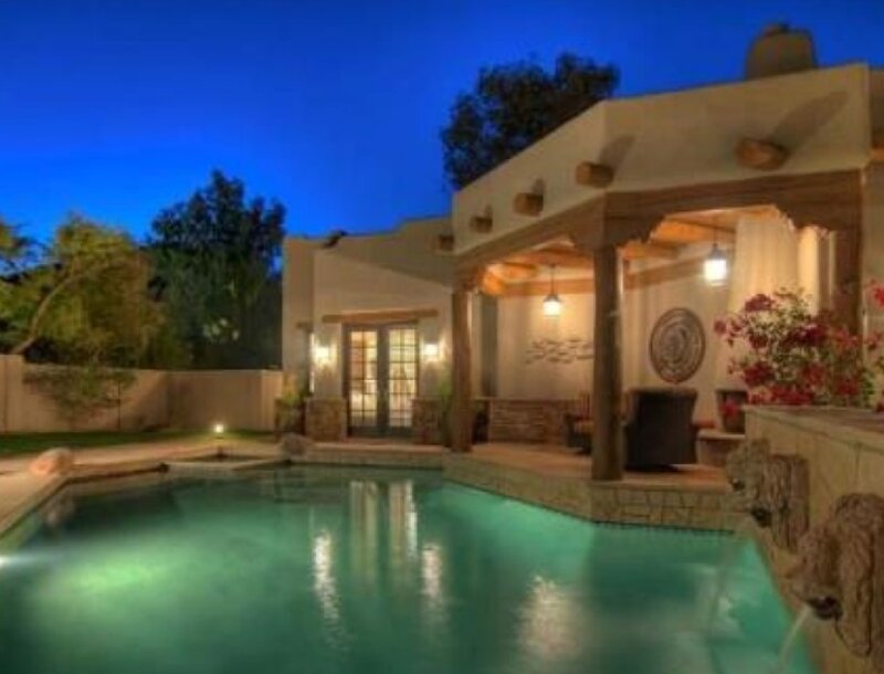 Poolside Patio at Night