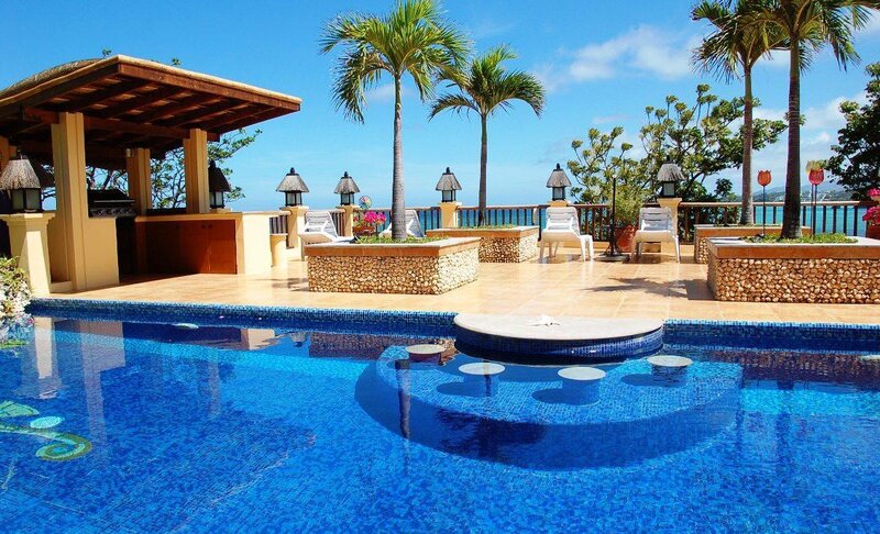 Poolside Patio with Ocean View — Blue