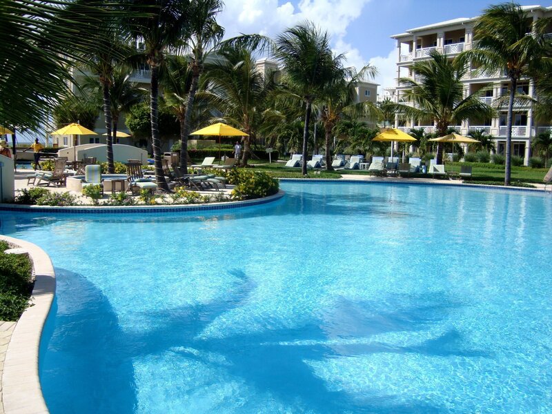 Poolside Resort Area — Blue, Relaxed, Afternoon