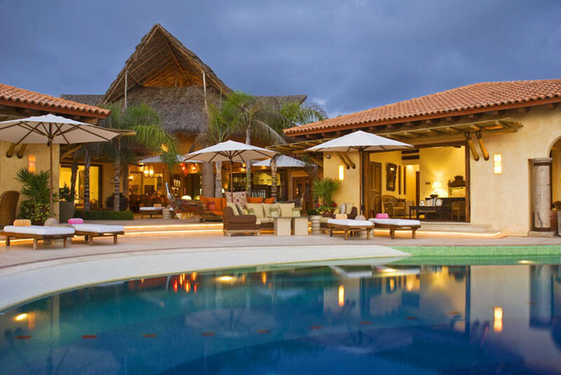 Poolside Resort at Dusk — Blue, Serene