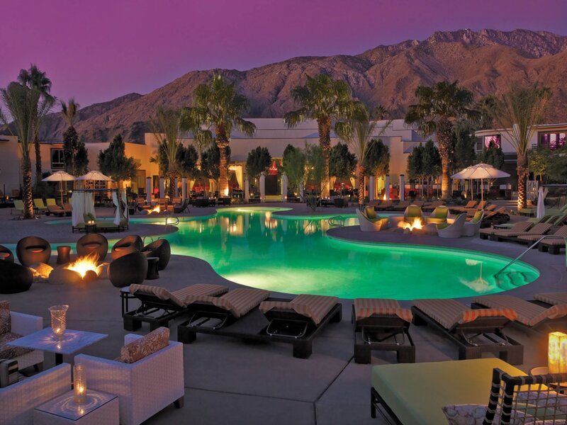 Poolside Resort at Dusk — Purple