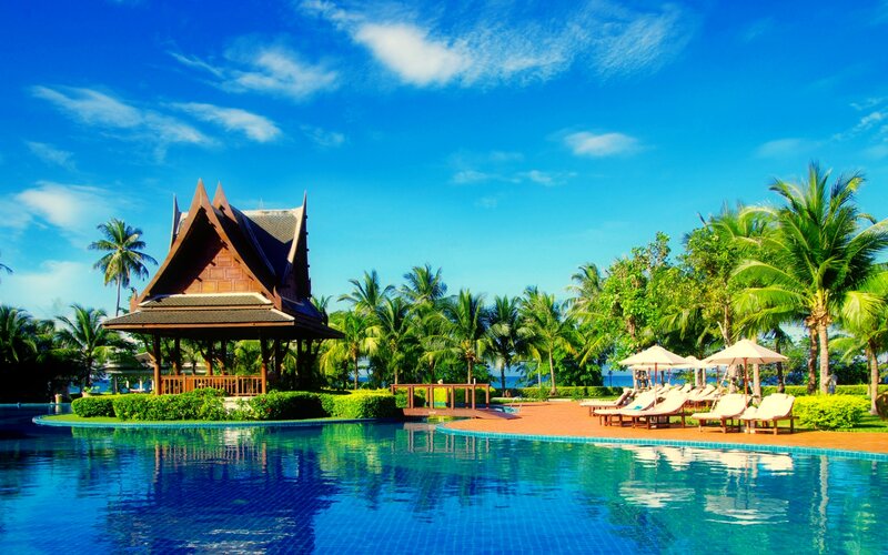 Poolside Resort Pavilion — Blue
