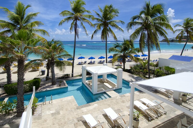 Poolside Resort View — Blue, Relaxed, Afternoon