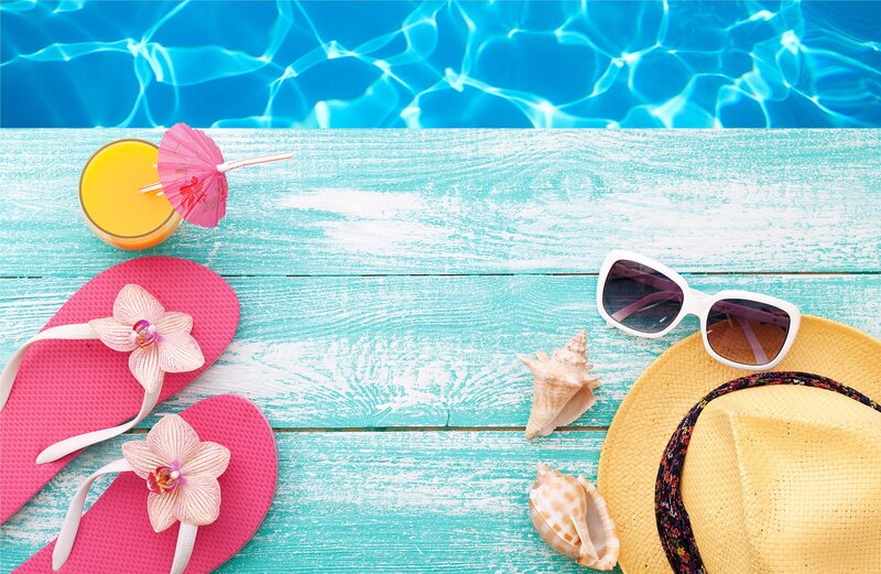 Poolside Summer Items — Blue