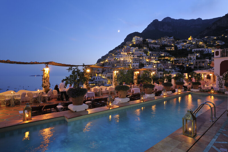 Poolside Terrace at Dusk