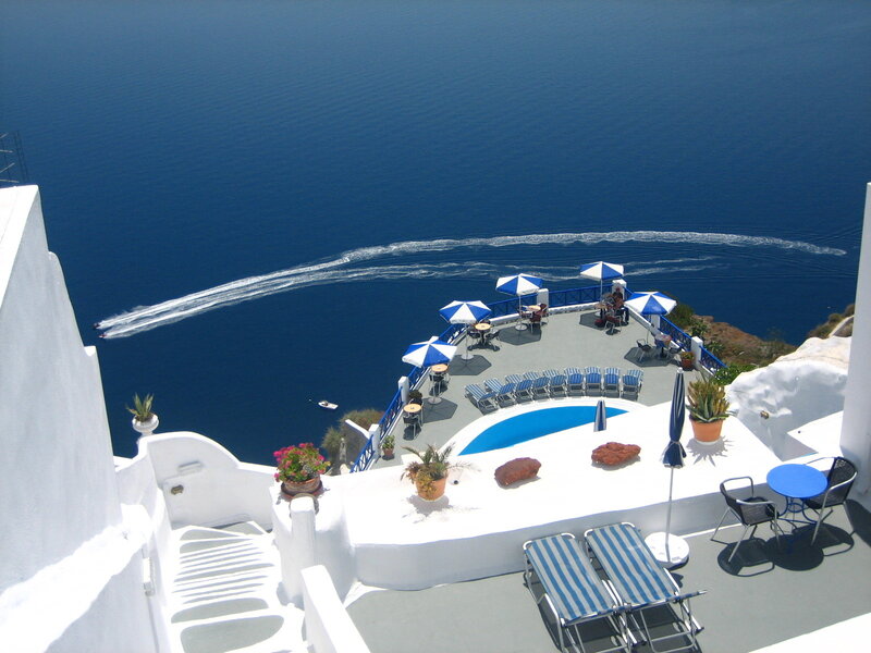 Poolside Terrace Overlooking Sea