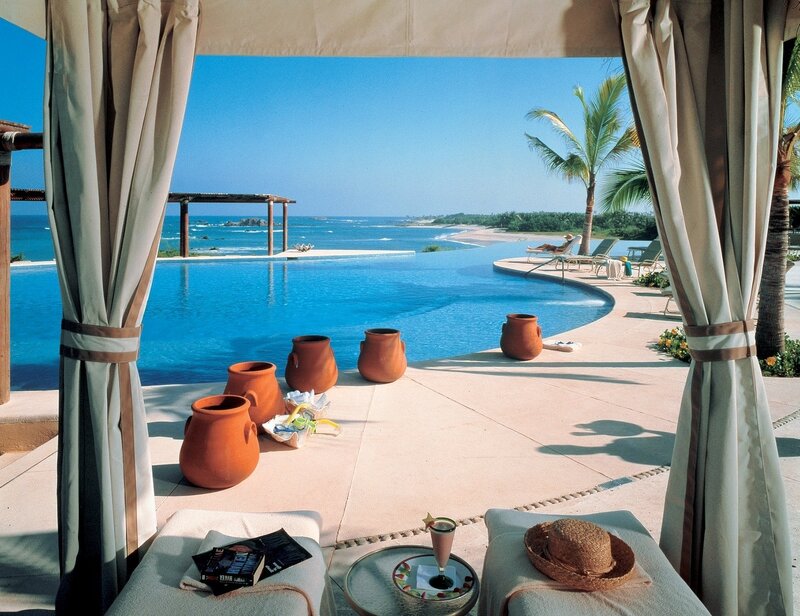 Poolside view of ocean resort
