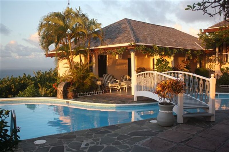 Poolside Villa at Sunset — Blue