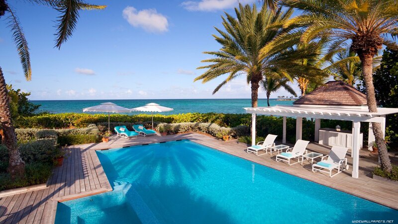 Poolside with Ocean View — Blue, Serene, Afternoon