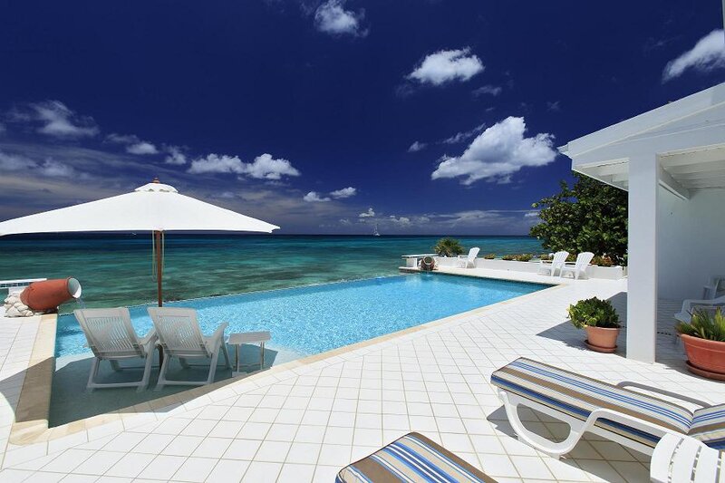 Poolside with Ocean View — Blue