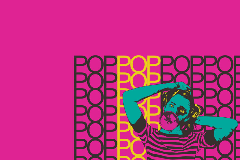 pop art bubble gum girl