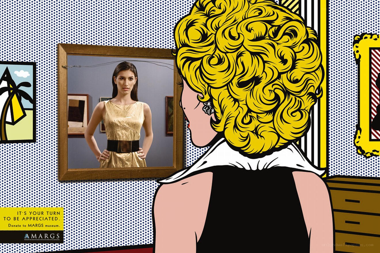 Pop art museum donation ad